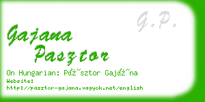 gajana pasztor business card